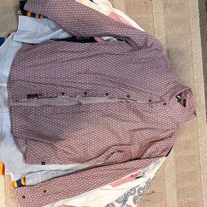 7 Diamonds Men's Patterned Mauve Dress Shirt